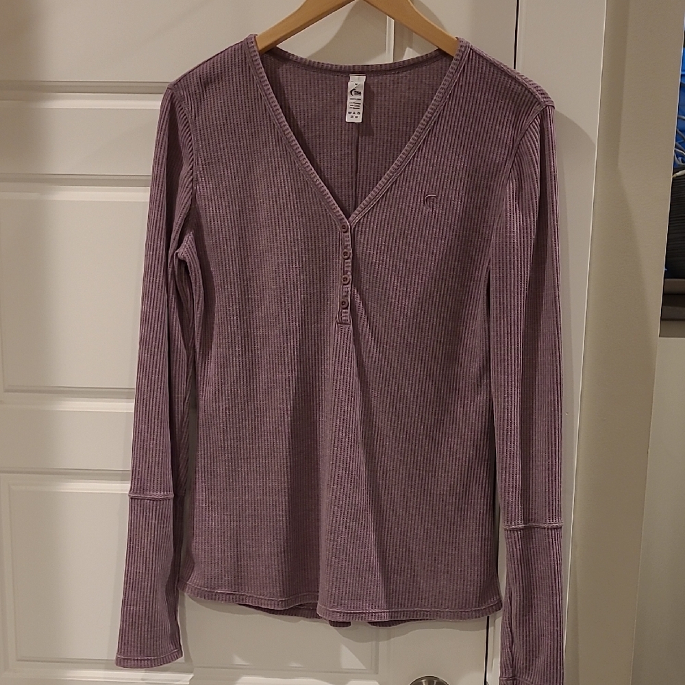 Zyia Waffle Henley. Size M